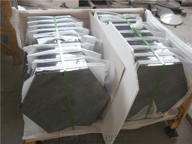 G654 Dark Grey Granite Hexagon Bar Top Custom Hexagon Granite