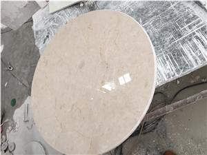 Round Crema Marfil Beige Marble Table Tops