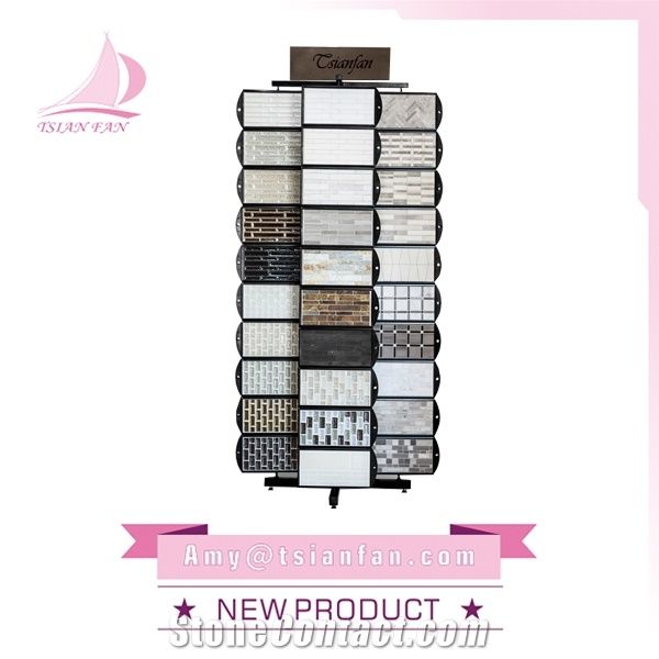 Mosaic Tile And Mable Stone Iron Display Stand