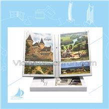 Quartz stone sample display folder with handle