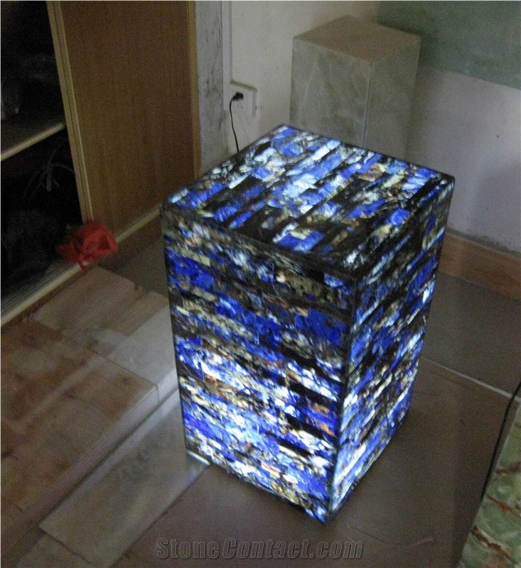 Blue Onyx Lamp Box Backlit (J045)