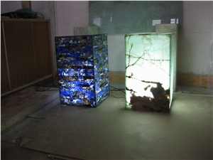 Blue Onyx Lamp Box Backlit (J045)