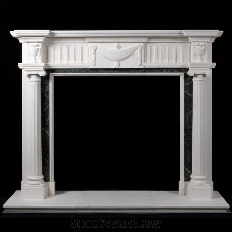 Limnias White Marble Fireplace White Marble Fireplace Mantel