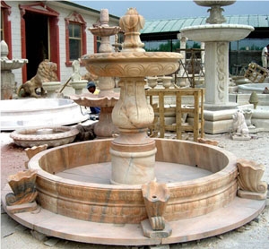 Rosa Brasil Pink Marble Fountain, Water Fountain, Garden Sculptured Fountains