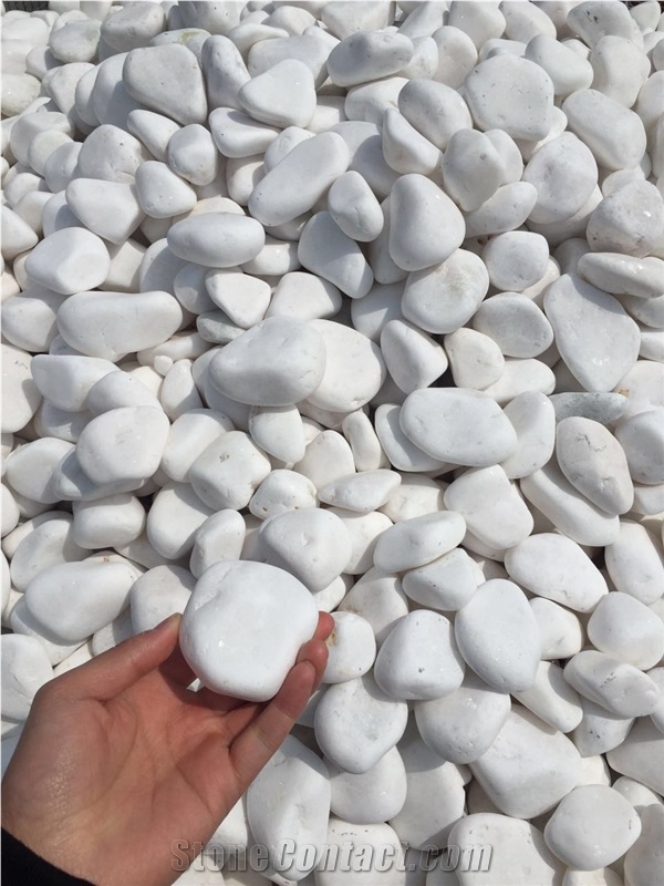 Natural Thassos White Pebbles, White Pebbles, River Stone