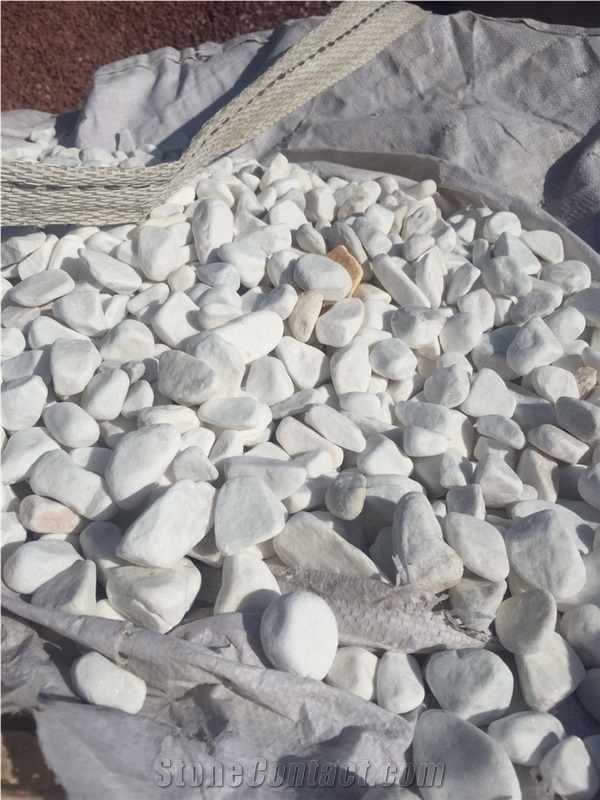 Natural Thassos White Pebbles, White Pebbles, River Stone