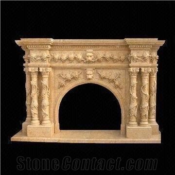 High Quality European Pure White Marble Fireplace Mantel