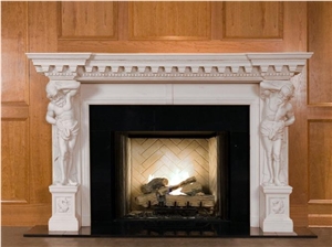 New Marble Fireplace Mantel, Outdoor Sculptured Fireplace
