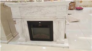 New Marble Fireplace Mantel, Outdoor Sculptured Fireplace