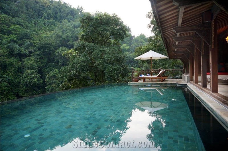 Bali Piscina Pedra Hijau Green Sukabumi Stone Pool Paving Tiles