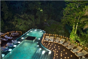 Natural Green Sukabumi Swimming Pool Tiles Stone