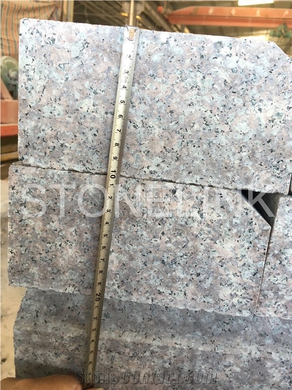 Flamed G687 Granite Kerb Stone, Peach Blossom Red Granite, Taohua Red Granite Curbstone