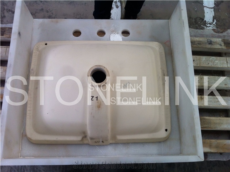 Guangxi White Basins & Sinks, China White Marble Bathroom Sinks