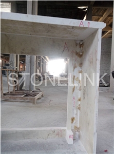 Handcarve Volakas White Fireplace Mantelm White Marble Fireplace Surround, Natural Stone Fireplace Hearth