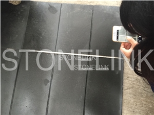 Mongolia Black Granite Stairs & Steps, Honed and Filled Black Granite, Ebony Black Granite