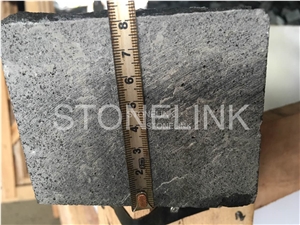 Zhangpu Black Granite Pavers, Saw Cut & Natural Split Surface, China Black Granite