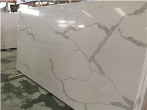 Best Qualtiy Glacier White Quartz Stone Slab for Kitchen Fabrication