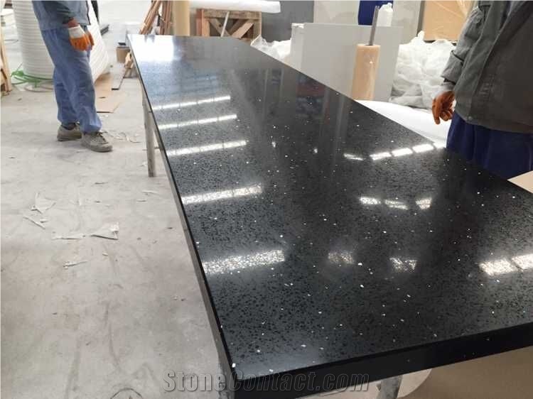 High Quality Black Composite Quartz Stone Countertop