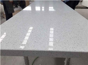 White Sparkle Quartz Stone Countertop for Kitchen Top