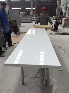 White Sparkle Quartz Stone Countertop for Kitchen Top