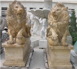 Marble Animal Lion Sculpture