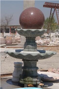 Two Tiers Ball Rolling Marble Water Garden Fountains