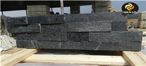 Z Shape Black Quartzite Wall Panel Stone