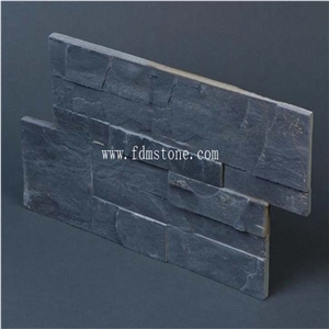 15*60Cm Natural Split Surface Black P018 Exterior Wall Slate Tile Thin Stone Veneer Panels