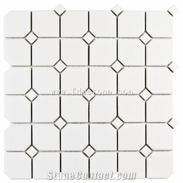 Beige Travertine Mosaic Tiles for Indoor Decorative，Diamond Shape Mosaic Art