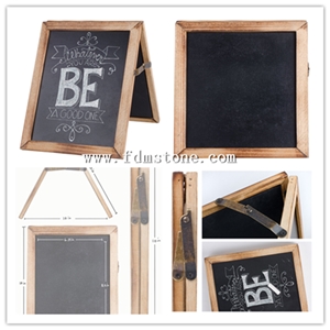 Black Slate Chalk Board with Wood Frame