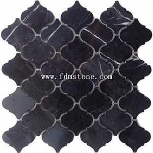Cheap China Nero Marquina Black Marble Mosaic for Wall &Floor,Meshed Mosiac for Kitchen Design