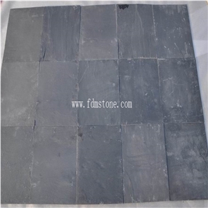 China Factory Direct Sale Natural Wall Stone/Flooring Stone Slate Black Tiles