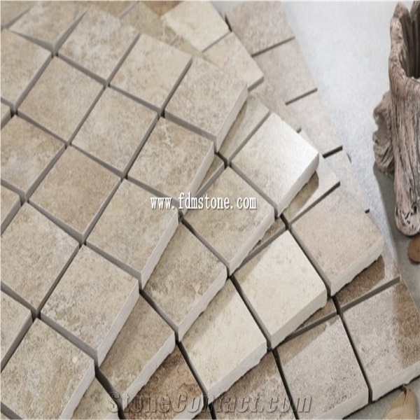 Fashion Home Decorational Real Stone Marble Mosaic Yellow Limestone Mosaic Tiles Design