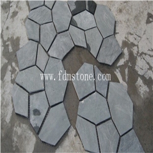 Grey P014 Slate Random Flagstone Net Paste,Meshed Crazy Paver,Lows Outdoor Tiles,Flagstone Pattern for Paving and Flooring