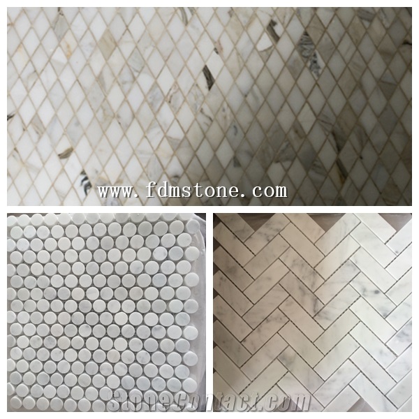 Honed Surface Finishing and Cream Color Versailles Pattern Travertine Tile