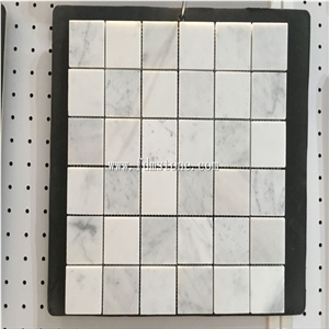 Latest Design Polished Hot Selling Basketweave White Marble Mosaic Tile for Wall Design