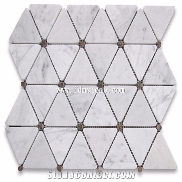 Mosaic Design Star Pattern White Marble Mosaic Tile for Kitchen and Bathroom