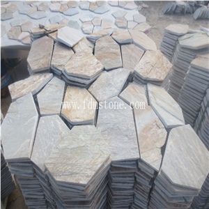 Multicolour Rusty S1120 Slate Random Flagstone Net Paste,Meshed Crazy Paver,Lows Outdoor Tiles,Flagstone Pattern for Paving and Flooring