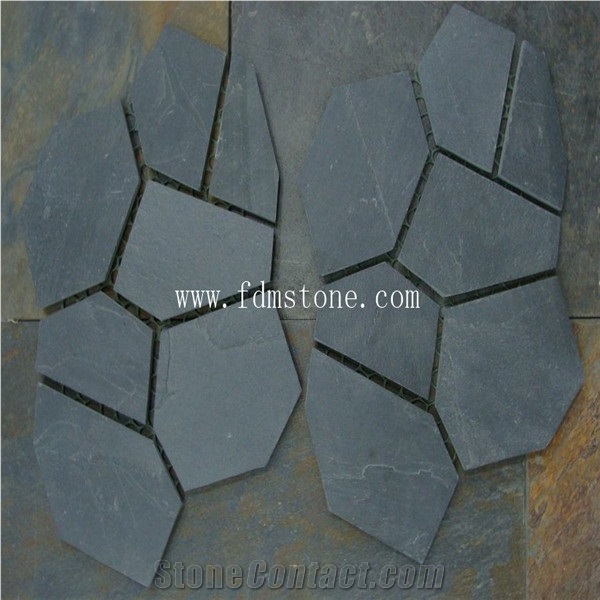 Natural Chinese Erosion Resistance Antacid Black Slate Cheap Driveway Paving Stone, Slate Net Paste Flagstone