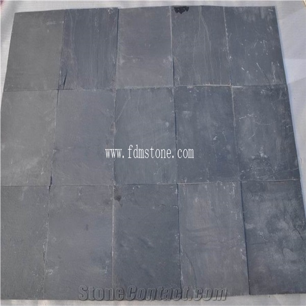 Natural Exterior Wall Stone Tile, Black Slate Cheap Paving Stone