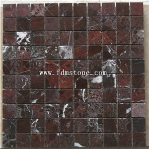 Red Marble Mosaic Walling Design Tiles