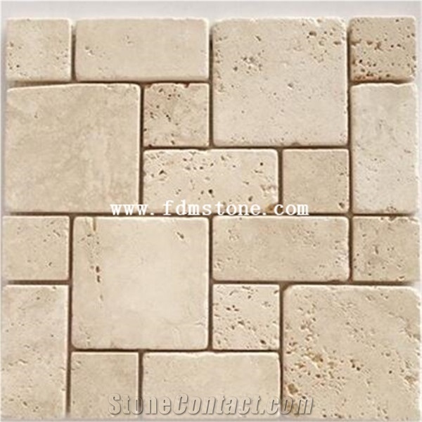 Versailles Pattern Travertine Flooring and Walling Tiles, Kitchen Design