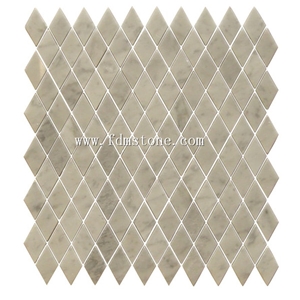 Wall and Floor Diamond White Marble Mosaic Tiles Design