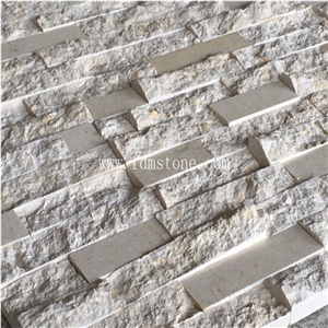 Z Shaped Beige Culture Stone for Interior Wall Decorative,Split Wall Column, Brick Stacked Stone for Wall