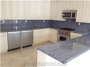 Azul Bahia Blue Granite Kitchen Countertop