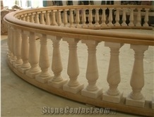 Beige Sandstone Balustrades,Sandstone Balcony Handrail