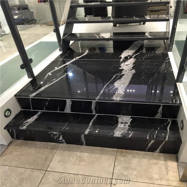 Black Marble Staircase Treads for Sale