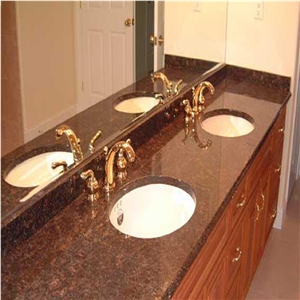 Brown Bath Vanity Top, Brown Granite Bathroom Countertop,Brown Granite Vanity Top