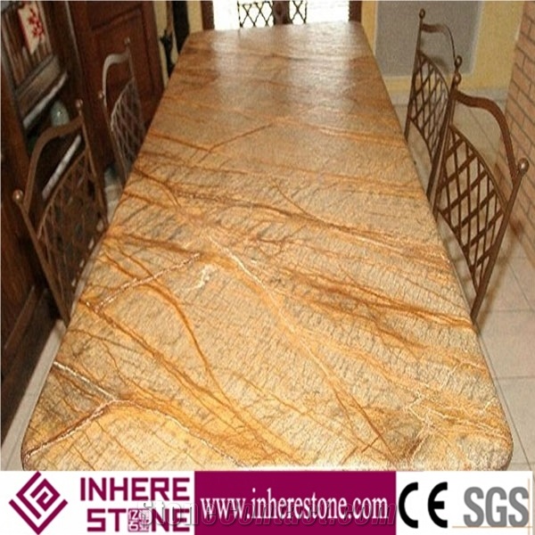 Cheap Bidasar Gold Marble Tile, Natural Alabaster Stone Rainforst Brown/Golden Marble, Rain Forest India Marble