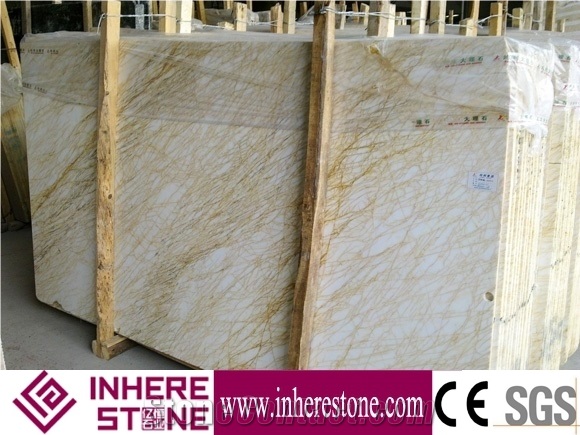 China Golden Spider Marble Floor Tiles/ Spider White Marble Flooring Border Designs/ Jade Vein Cheap Marble Tile
